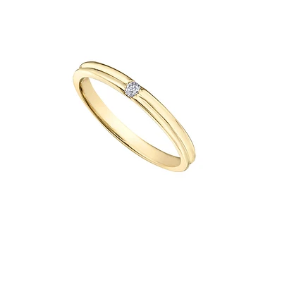 Band for women - 10K yellow Gold & Diamonds T.W. 3 pts. Color: yellow | Doucet Latendresse