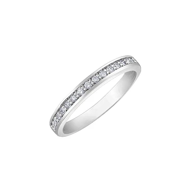 Éclat du Nord wedding band for woman - 10k white gold & canadian diamonds T.W. 20 pts. Color: white | Doucet Latendresse