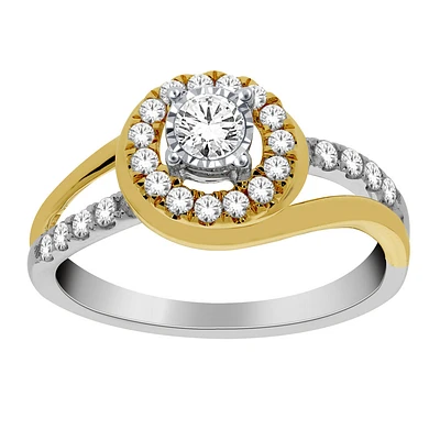 Ring for women- 10K white and yellow gold & diamonds T.W. 50 pts. Color: 2 tone | Doucet Latendresse