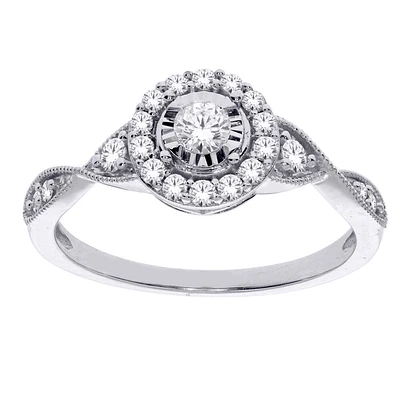 Ring for women - 10K white gold & diamonds T.W. 33 pts. Color: white | Doucet Latendresse
