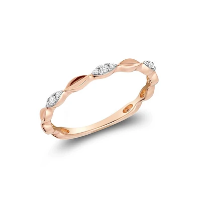 Ring for women 10k rose gold & diamonds T.W. 5pts. Color: pink | Doucet Latendresse