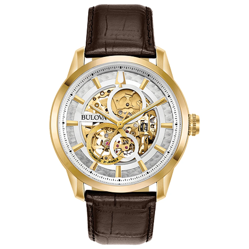 Montre Bulova pour homme - Boîtier en acier inoxydable & Bracelet en cuir | Doucet Latendresse
