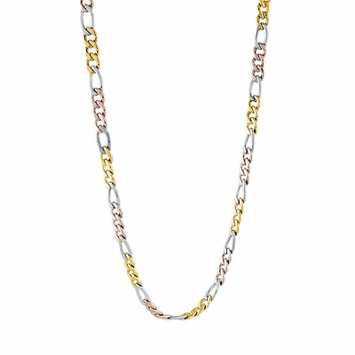 20'' figaro chain - 3 tones stainless steel. Color: 3 tone | Doucet Latendresse