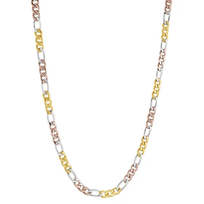 18'' figaro chain - 3 tones stainless steel. Color: 3 tone | Doucet Latendresse