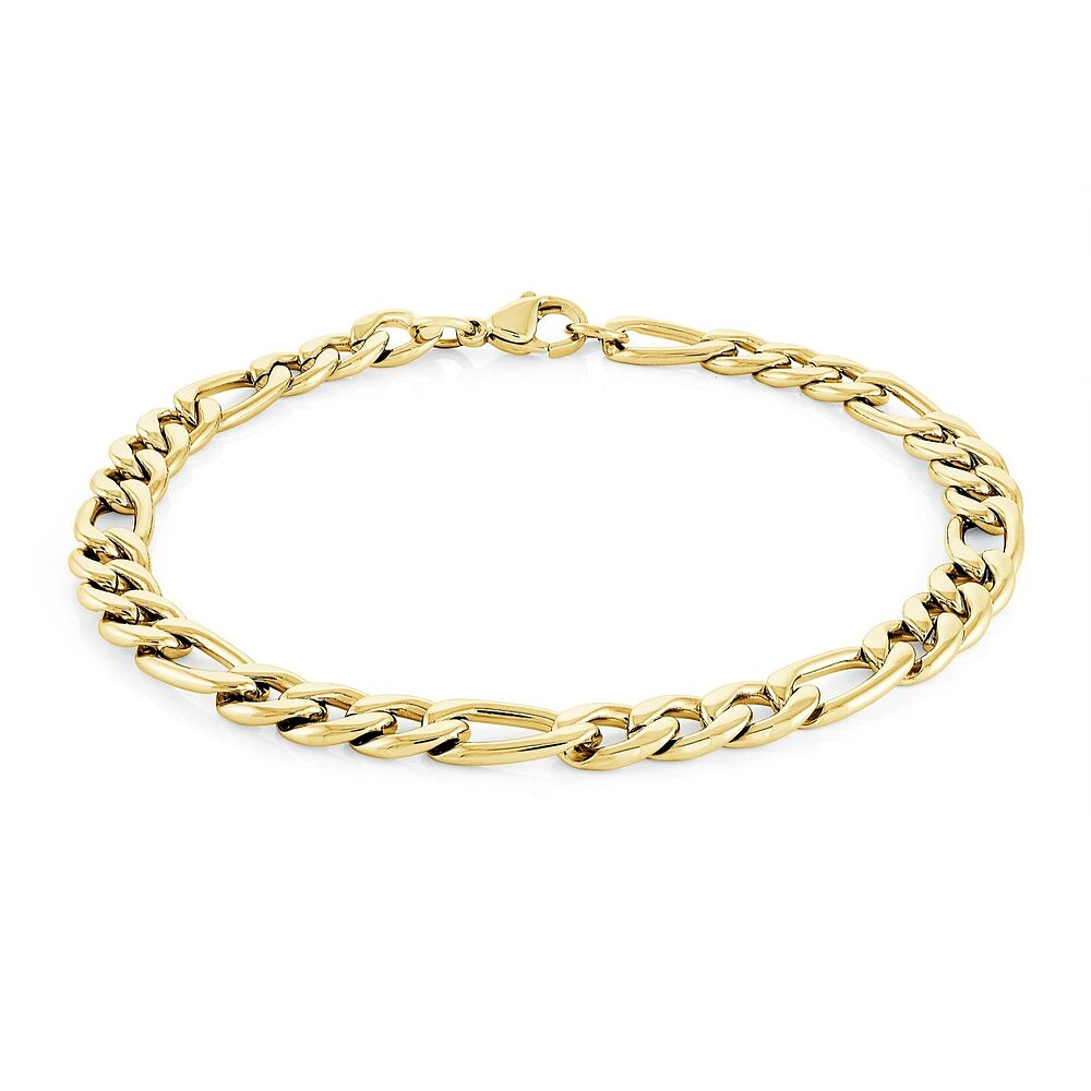 Bracelet Figaro Jaune en acier inoxydable 8.5. Color: jaune | Doucet Latendresse