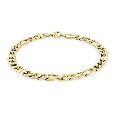 Figaro Yellow Steel Stainless Bracelet 8.5. Color: yellow | Doucet Latendresse