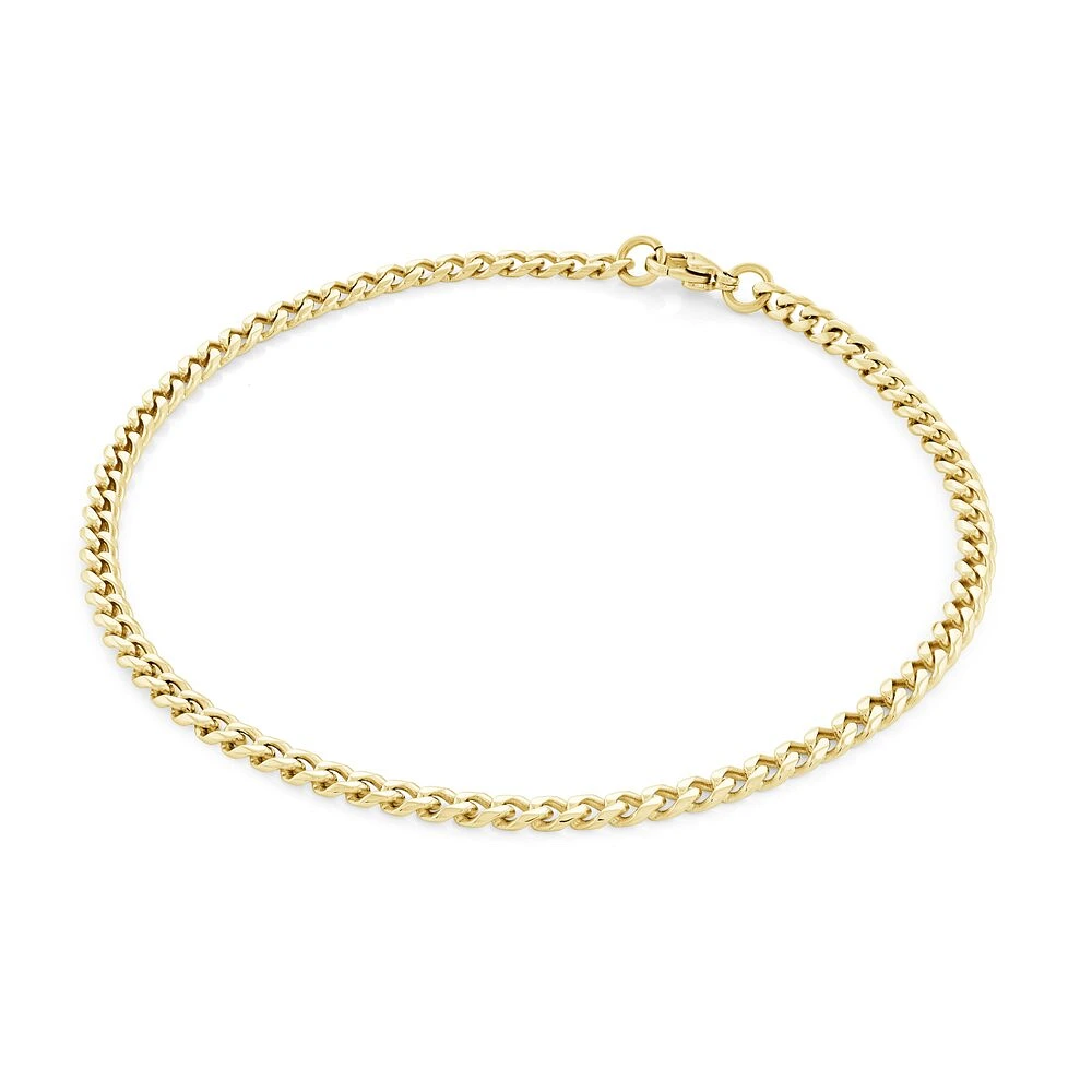 Chaine de cheville en acier inoxydable dor