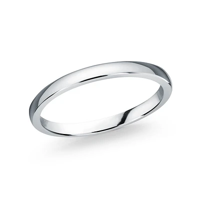 Women's Wedding Band - White Gold 10K , 2mm. Color: white | Doucet Latendresse