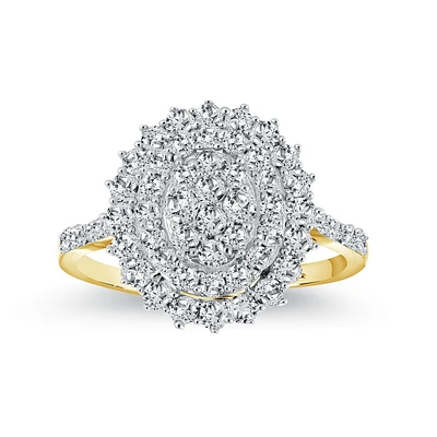 Ladies Cocktail Ring - 10K Yellow Gold & Diamonds totaling 1.03 carat. Color: yellow | Doucet Latendresse