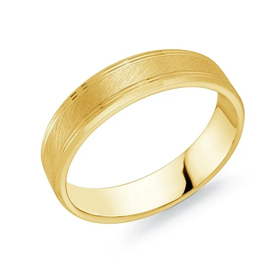 Bague mate avec rainures 10k. Color: jaune | Doucet Latendresse
