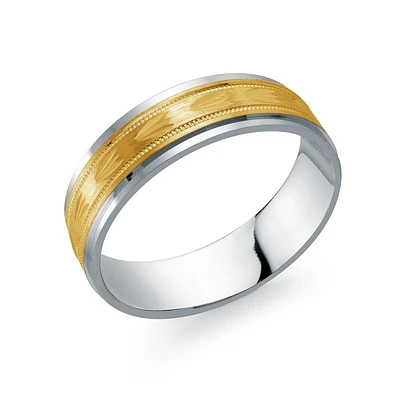 Men's 10K Gold Fantasy Wedding Band. Color: 2 tone | Doucet Latendresse