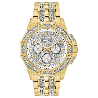Bulova Octava Men's Gold Pavé Dial Crystal Watch | Doucet Latendresse