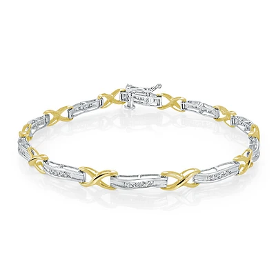 Bracelet for woman in 2 tones yellow and white gold with diamond totaling 50Pts.. Color: 2 tone | Doucet Latendresse