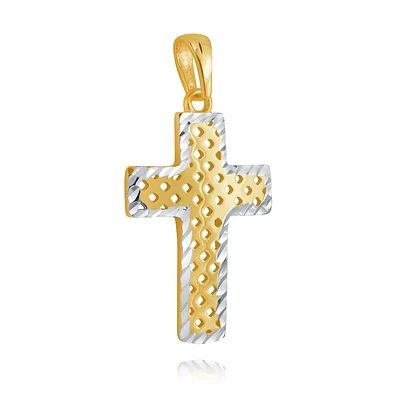 Cross pendant in 10K yellow gold. Color: yellow | Doucet Latendresse