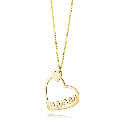 10K Gold Heart Necklace with 