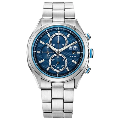 Eco-Drive watch for man - Stainless steel & Blue dial | Doucet Latendresse