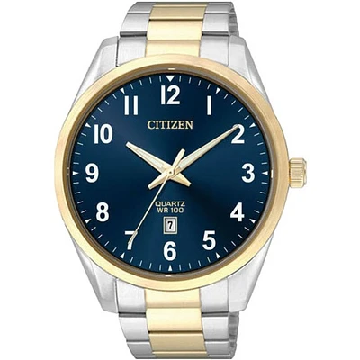 Watch for man - 2 tone stainless steel & Blue dial | Doucet Latendresse