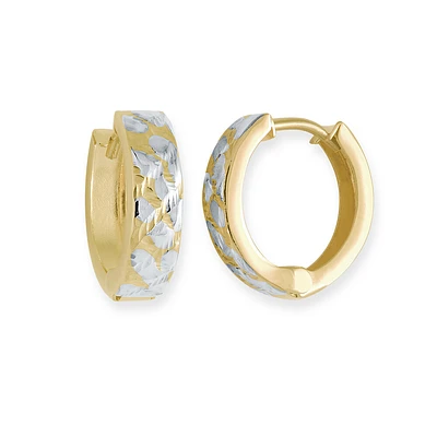 Boucles d'oreilles anneaux pour enfant en or 2 tons 10k. Color: 2 tons | Doucet Latendresse