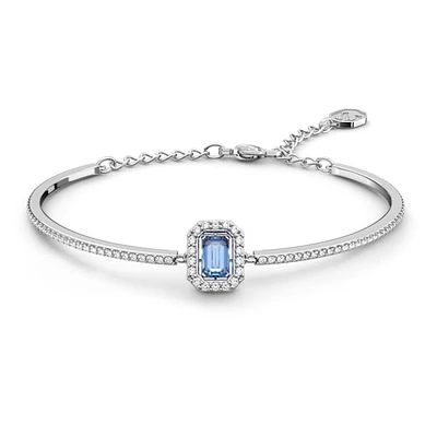 Bracelet-jonc Millenia Swarovski Zirconia taille octogone, Bleu, Métal rhodié. Color: blanc | Doucet Latendresse