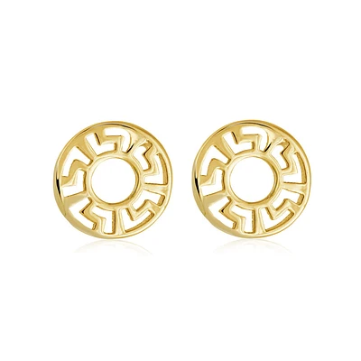 Earrings with pattern in 10K yellow gold for woman. Color: yellow | Doucet Latendresse