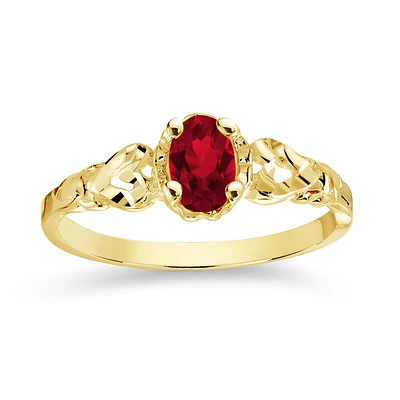 Ring for women with Garnet *January birthstone stone*. Color: yellow | Doucet Latendresse