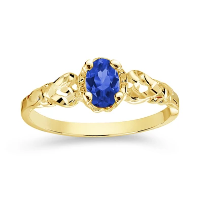 10k ring with September stone. Color: yellow | Doucet Latendresse