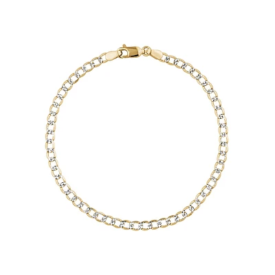 Curb bracelet in 10K yellow and white Gold 7.5''. Color: 2 tone | Doucet Latendresse