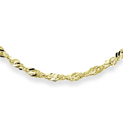 20'' Singapore Chain for women - 10K yellow gold. Color: yellow | Doucet Latendresse