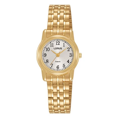 Montre pour femme Lorus- En acier jaune et cadran blanc | Doucet Latendresse