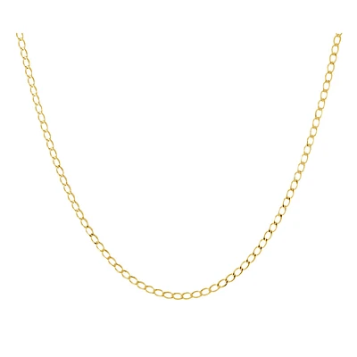 Curb chain 18'' in 10K yellow Gold. Color: yellow | Doucet Latendresse