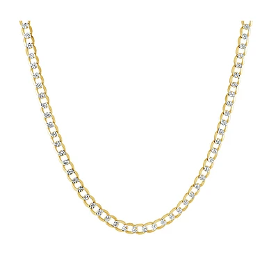 Curb chain for men 20'' - 10K yellow and white gold. Color: 2 tone | Doucet Latendresse