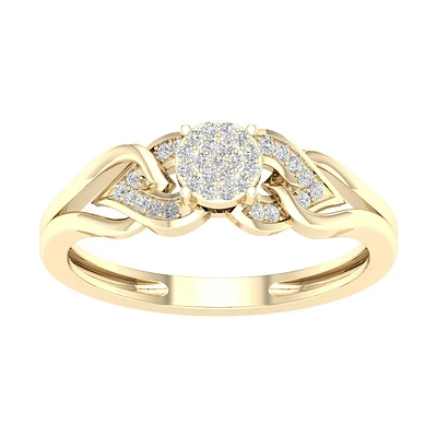 Ring for women in 10K yellow gold and diamonds 10 points. Color: yellow | Doucet Latendresse
