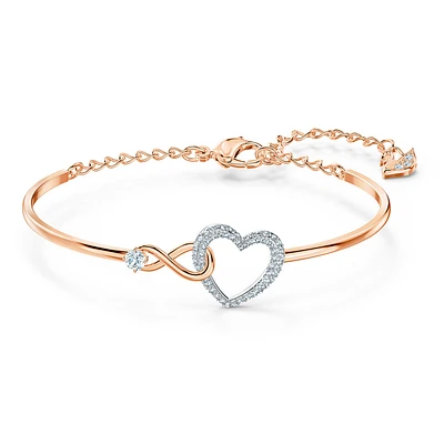 Swarovski '' Infinity '' bangle - White, Mixed metal finish. Color: 2 tone | Doucet Latendresse