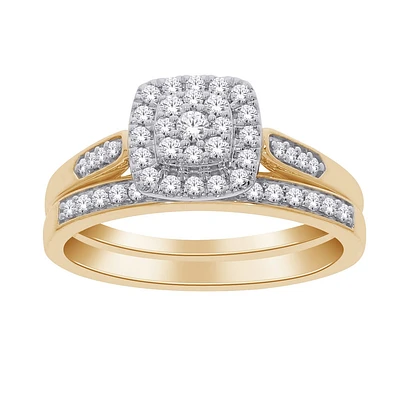 Engagement set for women - 10K yellow Gold & 33Pts diamonds. Color: yellow | Doucet Latendresse