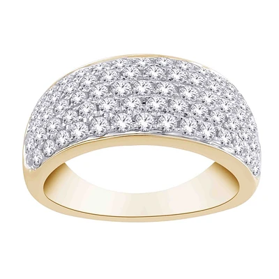 Bague bombée 10K avec diamants. Color: yellow | Doucet Latendresse