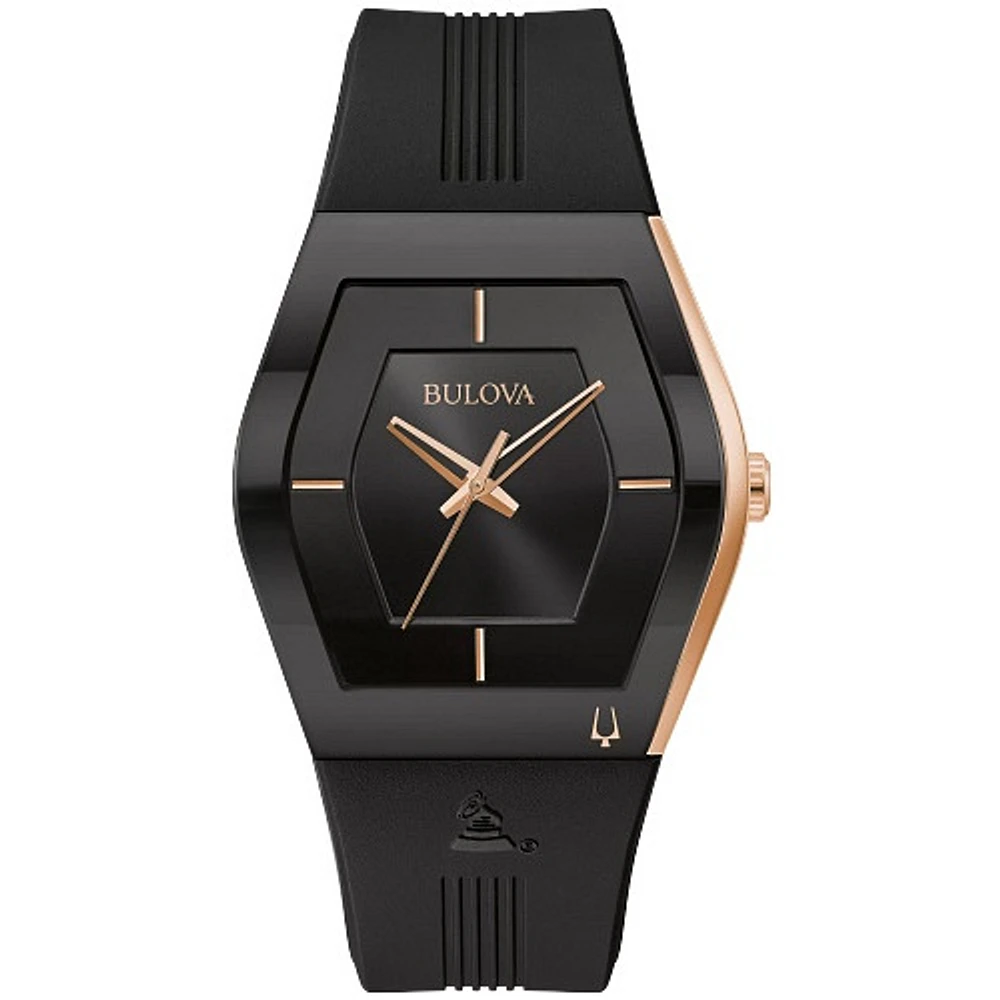 Bulova Montre à quartz pour homme avec bracelet en silicone et acier inoxydable Doré | Doucet Latendresse