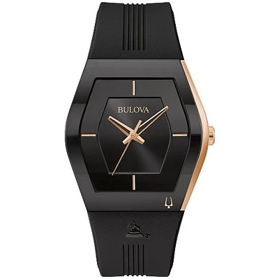 Bulova Montre à quartz pour homme avec bracelet en silicone et acier inoxydable Doré | Doucet Latendresse