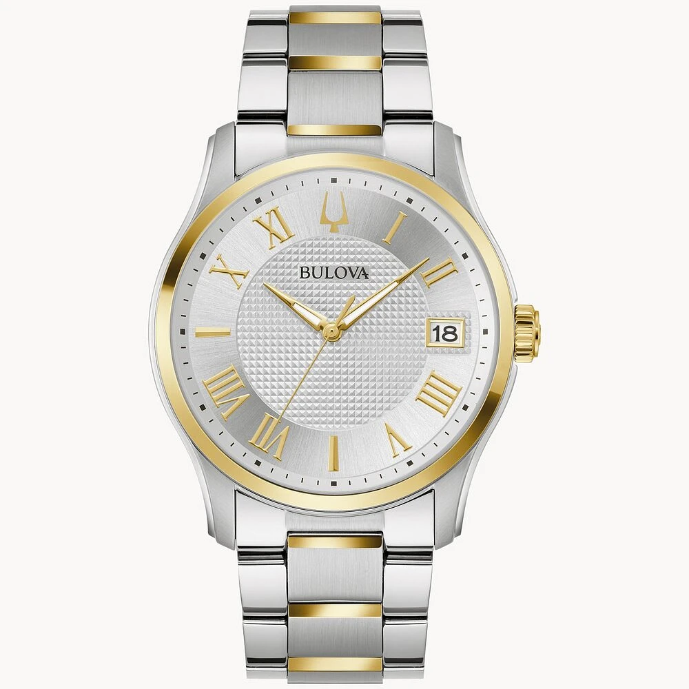 Montre homme Bulova boîtier en acier inoxydable doré et argenté | Doucet Latendresse
