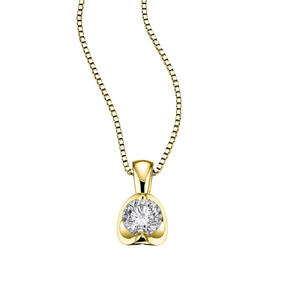 Éclat du Nord Pendant in 10K yellow gold & canadian diamond 3pts - 16'' necklace included. Color: yellow | Doucet Latendresse