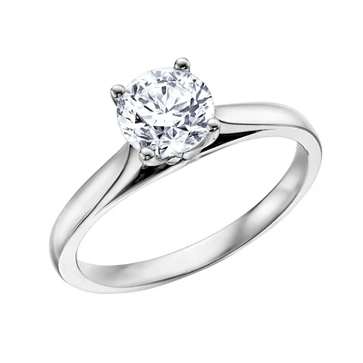 1 carat Lab Grown Diamond Ring in 14k white gold. Color: white | Doucet Latendresse