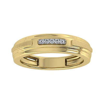 Band for men - 10K yellow Gold & Diamonds 3pts. Color: yellow | Doucet Latendresse