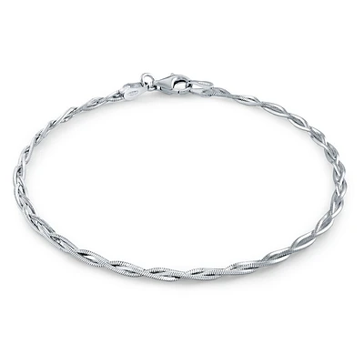 Bracelet torsadé en argent sterling .925. Color: blanc | Doucet Latendresse