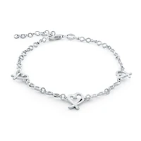 Bracelet Symbole Cancer Cœur et Infini en Argent Sterling .925. Color: blanc | Doucet Latendresse