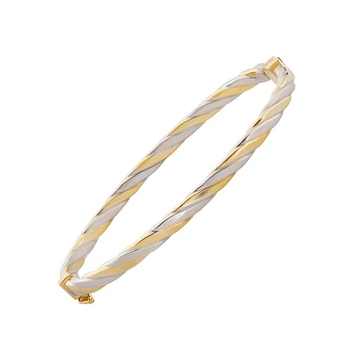 Bracelet Rigide Torsadé en Or 10K 2 Tons. Color: 2 tons | Doucet Latendresse