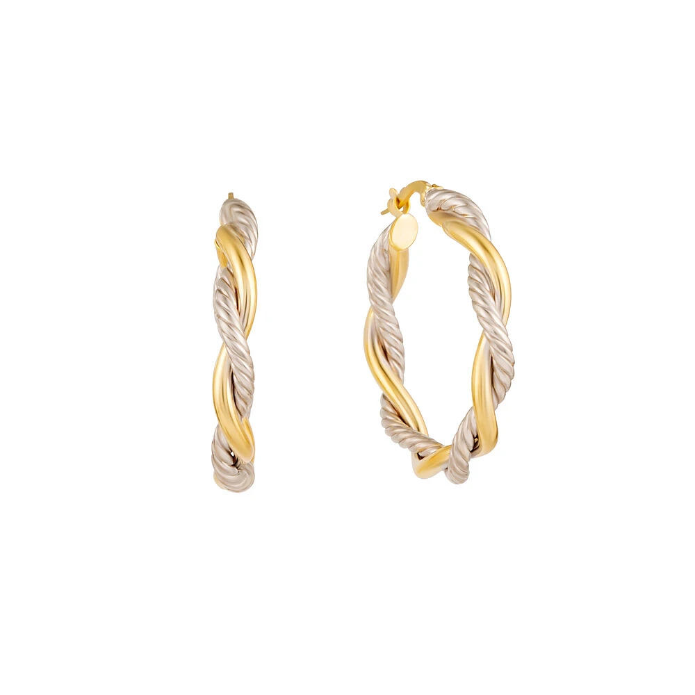 Boucles d'oreilles anneaux torsadées pour femme