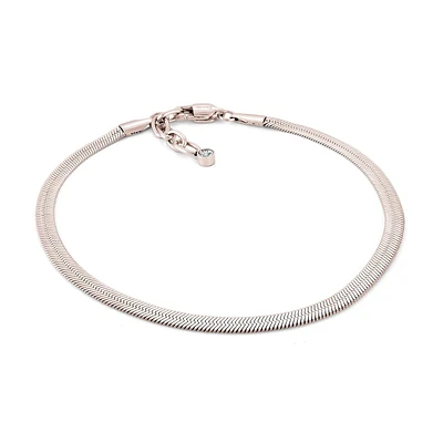 Gold-Tone Stainless Steel Anklet with Cubic Zirconia Charm | Doucet Latendresse