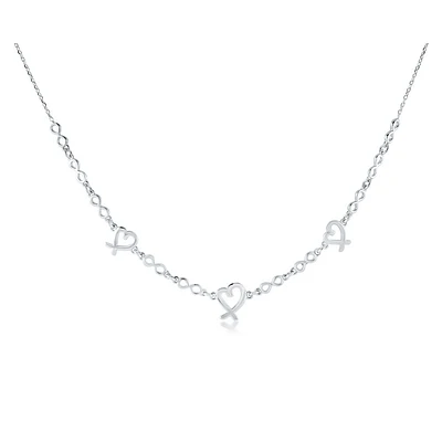 3 hearts necklace for women 16'' - Sterling silver. Color: silver | Doucet Latendresse