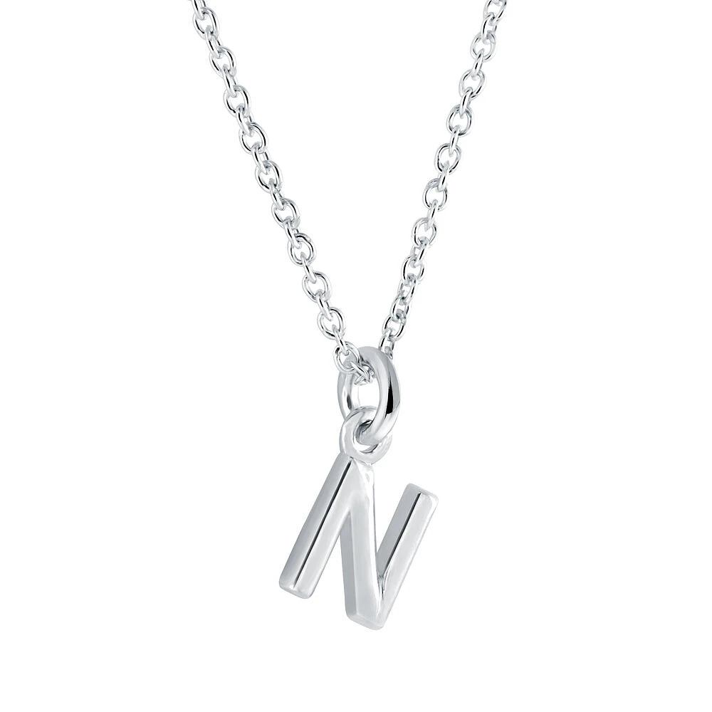 Pendentif lettre ''N'' pour femme avec chaîne - Sterling silver. Color: argent | Doucet Latendresse