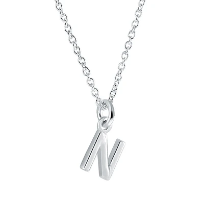 Pendentif lettre ''N'' pour femme avec chaîne - Sterling silver. Color: argent | Doucet Latendresse