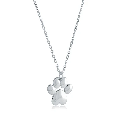 Dog Paw Pendant with Women's Chain - Sterling silver. Color: silver | Doucet Latendresse